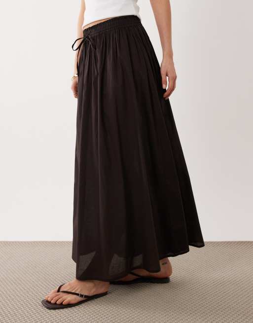 JDY - Geplooide maxi rok in bruin, 2 van 5