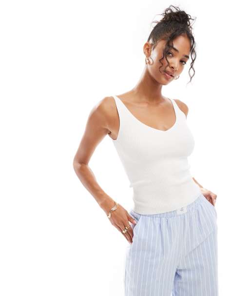 JDY - Geribbelde tanktop in crème - view 1