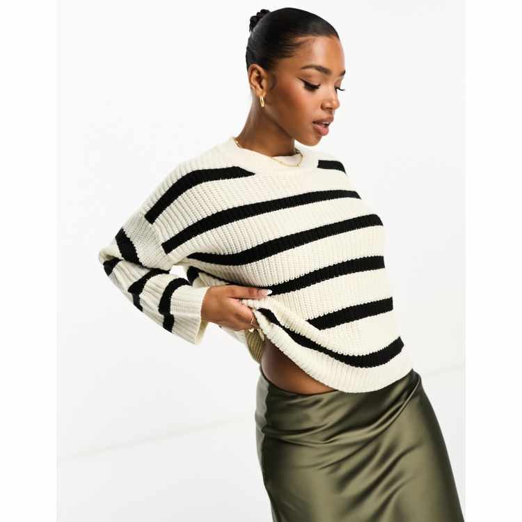 Each top & Other Strickpullover creme-schwarz Casual-Look