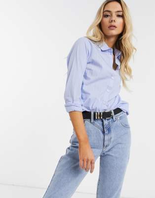 JDY – Gestreiftes Hemd in Blau