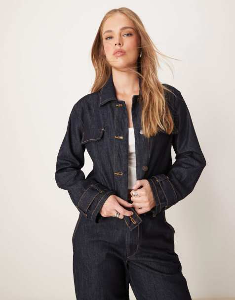 JDY - Giacca di jeans corta lavaggio indaco in coordinato - view 1