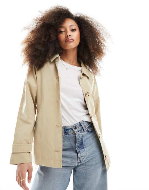 JDY - Giacca stile trench taglio corto beige