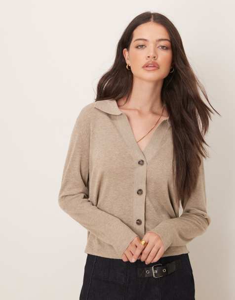 JDY - Gilet à col en V - Beige - view 1