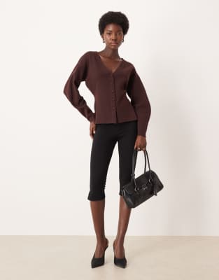 Gilet ajusté en maille - Marron chocolat-Brown S