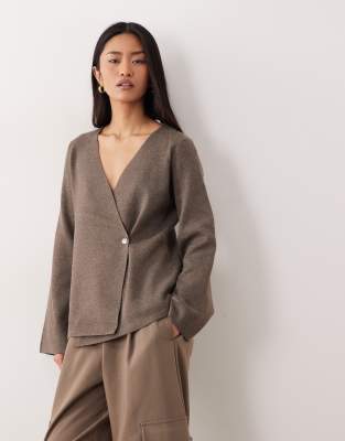 JDY - Gilet boutonné structuré - Marron-Brown