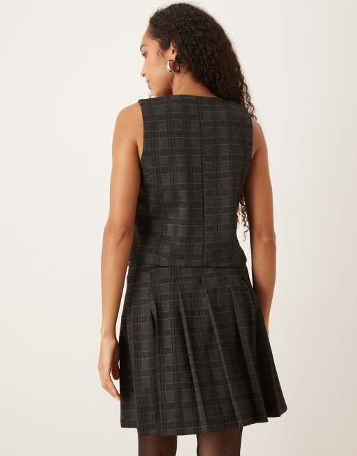 JDY - Gilet de tailleur habillé d'ensemble à carreaux - Gris foncé, 3 de 4