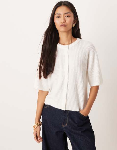 JDY - Gilet en maille à manches courtes - Blanc - view 1