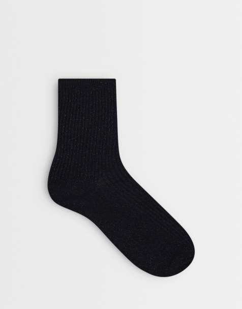 JDY glitter socks in black - view 1