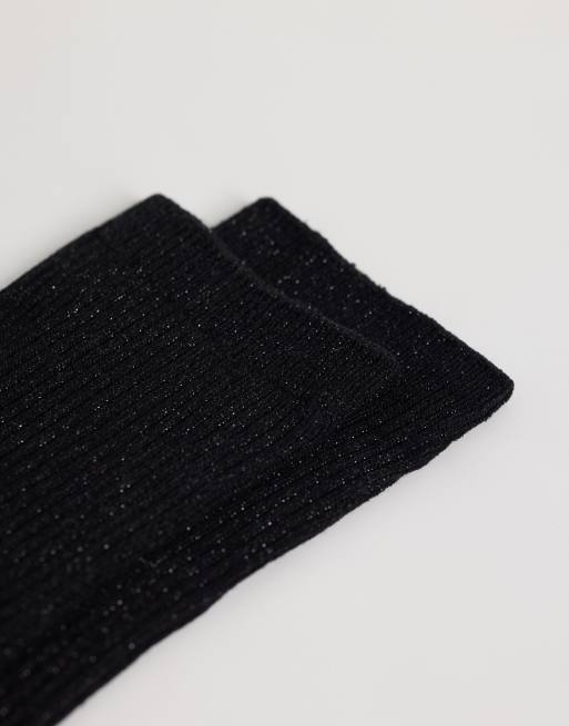 JDY glitter socks in black, 3 of 3