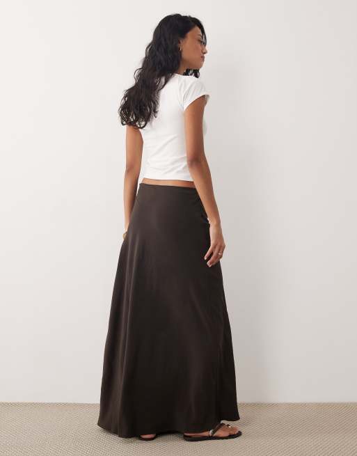 JDY - Gonna lunga svasata in raso color cioccolato, 2 di 5