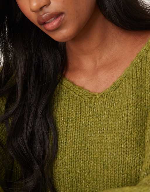 JDY – Grön, vändbar och stickad pullover-tröja, 2 av 4