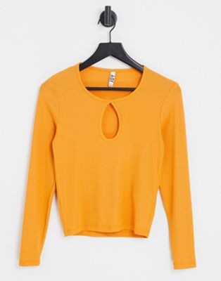 JDY hailey cut out top in orange