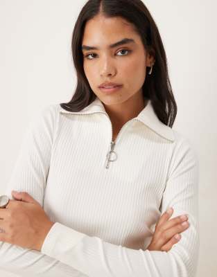 Jdy Half Zip Knitted Polo In White