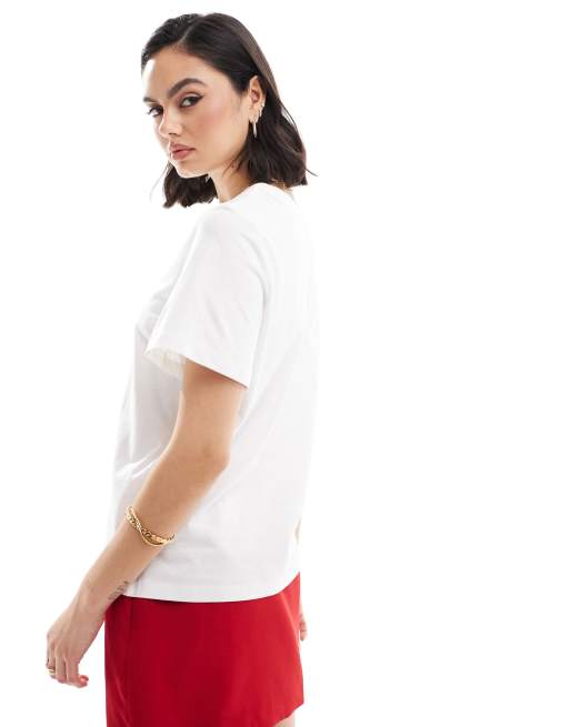 JDY heart print t-shirt in white