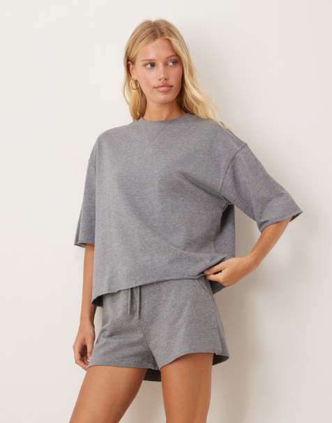 JDY heavy jersey tee in gray - part of a set - view 1