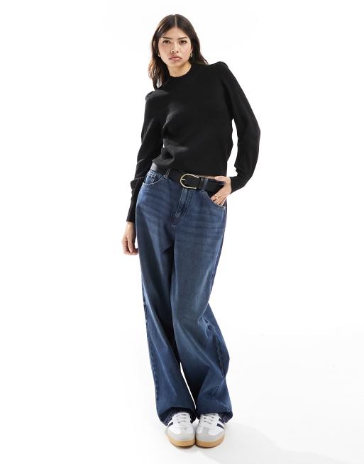 JDY high neck long sleeve jumper in black, 3 of 4