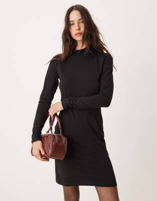 JDY JDY high neck mini dress in black