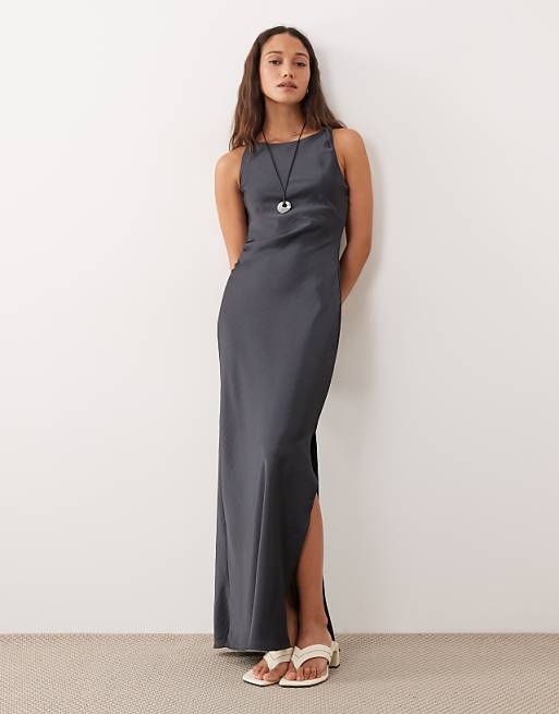 grey silk dress Sage Bridesmaid Shiny Satin Size 0X tailored according to your preferences Jaded London Halterneck Satin Mesh