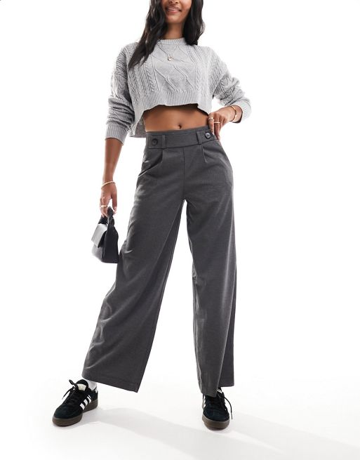 Miss Selfridge wide leg ribbed lounge pants in gray - part of a
