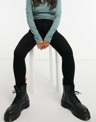 JDY high rise skinny jeans in black