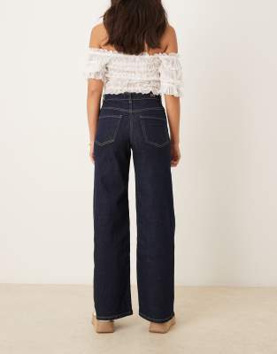 Jdy High Rise Wide Leg Jeans In Blue