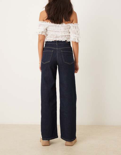 JDY high rise wide leg jeans in rinse blue denim