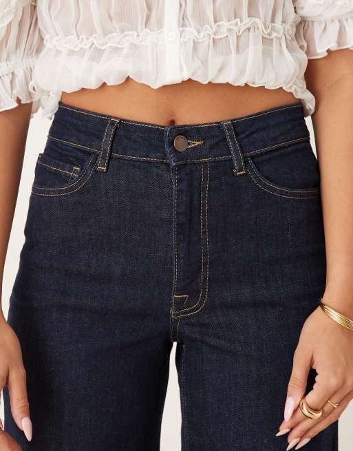 JDY high rise wide leg jeans in rinse blue denim