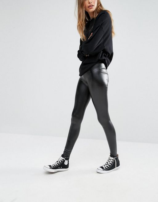 JDY Laila faux leather leggings at asos.com