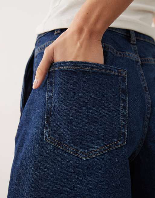 JDY high waist baggy denim shorts in mid blue, 5 of 5