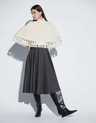 Jdy High Waist Pleated Midi Skirt In Gray