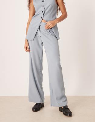 Jdy High Waist Pleated Wide Leg Pants In Green