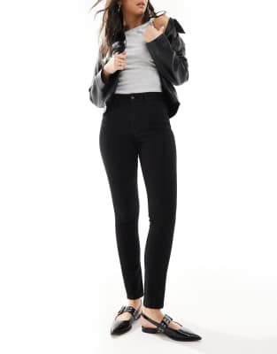 high waist skinny jeans in black