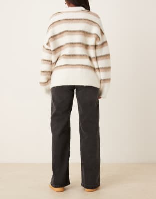 Jdy High Waist Wide Leg Jeans In Gray