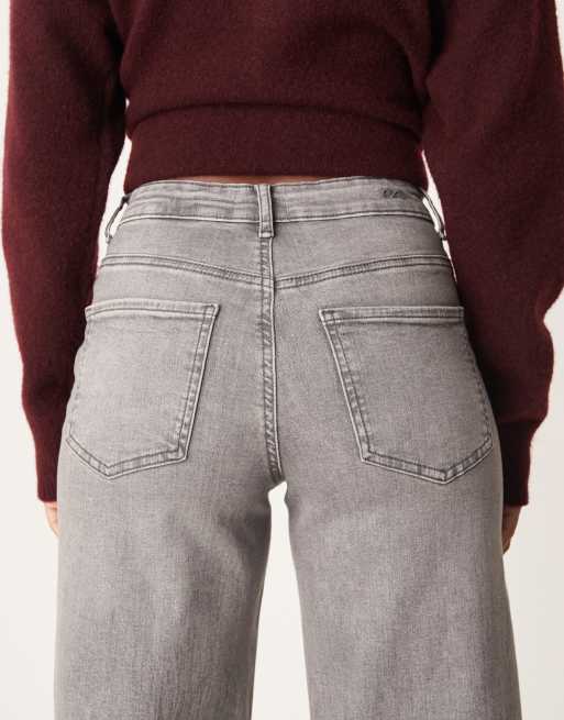 JDY high waist wide leg jeans in gray denim