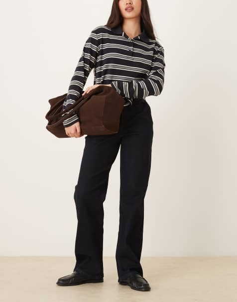 JDY high waist wide leg jeans in indigo rinse denim - view 1