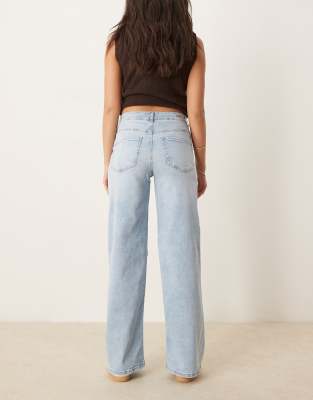 Jdy High Waist Wide Leg Jeans In Blue