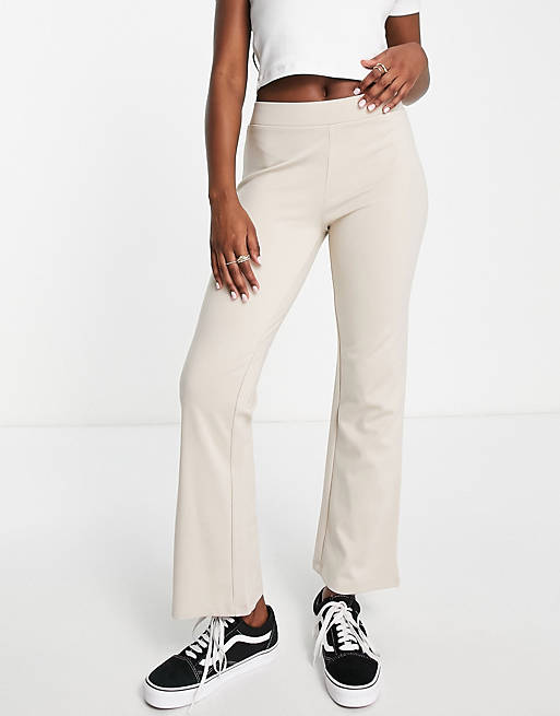 JDY high waisted flared pants in sand