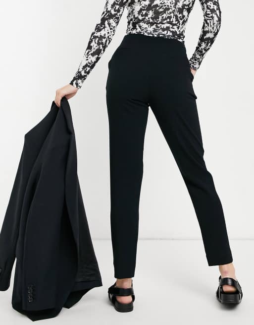 JDY high waisted straight leg trouser in black, 2 of 4