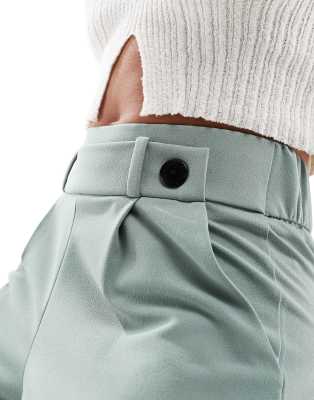 Jdy High Waisted Wide Fit Tailored Pants In Green