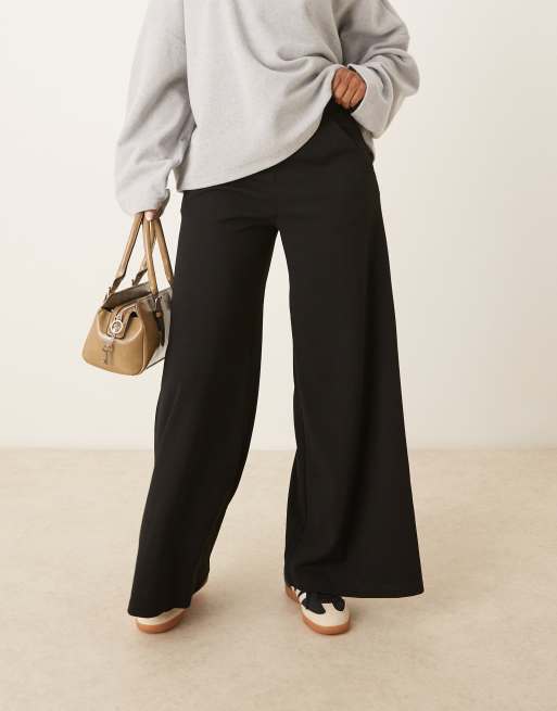 JDY high waisted wide leg pants in black, 5 of 5