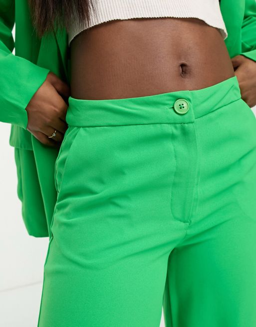 Jdy Vincent Wide Fit High Waist Pants Green L / 32 Woman