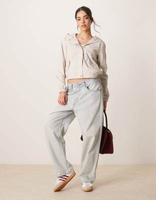 Jdy Hooded Lightweight Cropped Jacket In Neutral