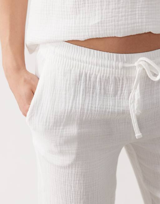 JDY – Hose aus weißem Musselinstoff mit weitem Bein, Kombiteil, 2 von 5