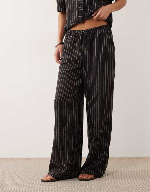 JDY – Hose in Braun mit weitem Bein und Streifen, Kombiteil, 4 von 5