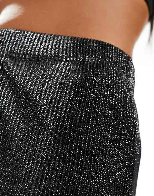 JDY – Hose in Glitzerschwarz mit weitem Bein, 2 von 5