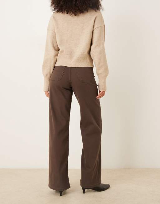 JDY - Iris - Jeans met wijde pijpen en hoge taille in bruin, 2 van 5