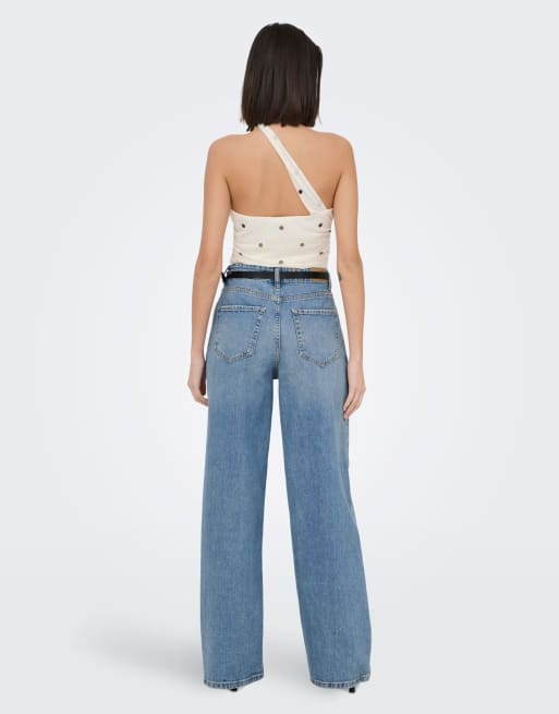JDY jean large en denim bleu clair, 2 de 7