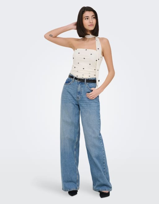 JDY jean large en denim bleu clair, 3 de 7