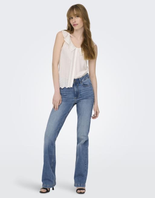 JDY - Jeans a zampa blu medio
