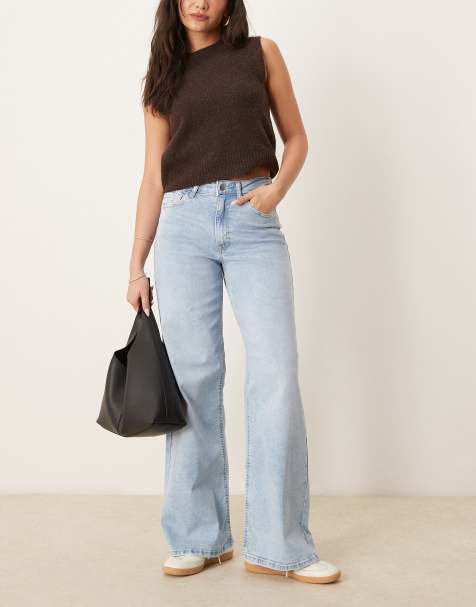 JDY – Jeans in Hellblau mit weitem Bein und hohem Bund - view 1